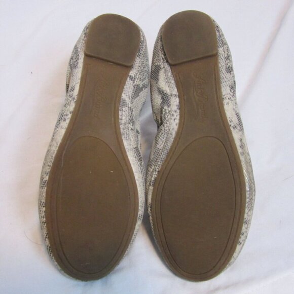 Lucky Brand Flats Emmie Ballet Gray Tan Snakeskin Print Formal Shoes Womens 7 - Picture 5 of 5
